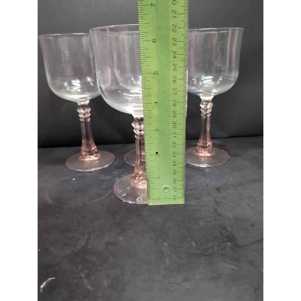 Cristal D'Arques Durand Blush Pink Wine Glasses,‎ Set of 4, Stemware, Drinkware